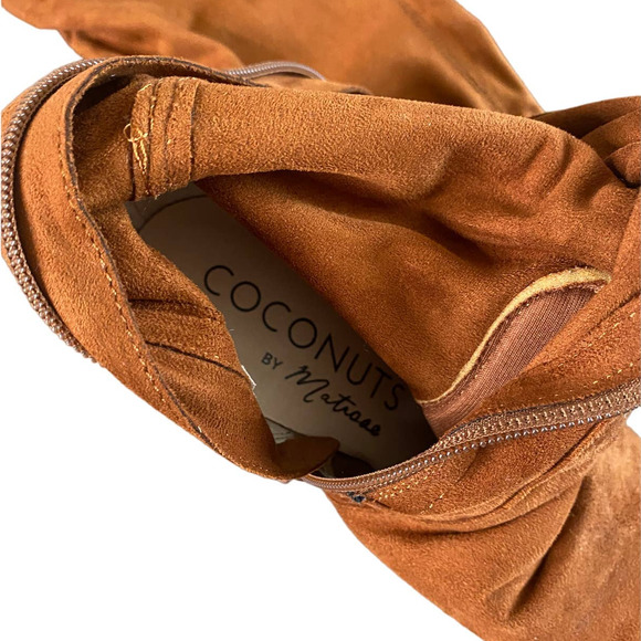 Coconuts Matisse Reginald Suede Over the Knee Block Heel Boots 7.5 Camel Brown - Picture 5 of 6